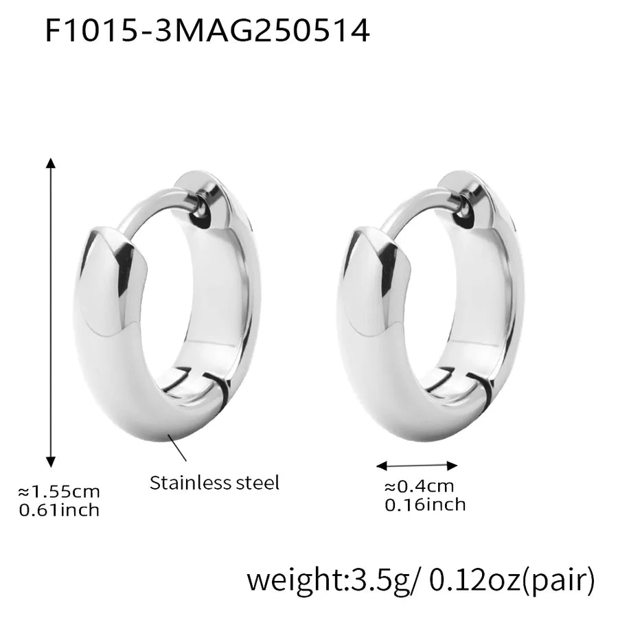 1 Pair IG Style Casual Vacation Geometric Polishing Plating 304 Stainless Steel 18K Gold Plated Earrings