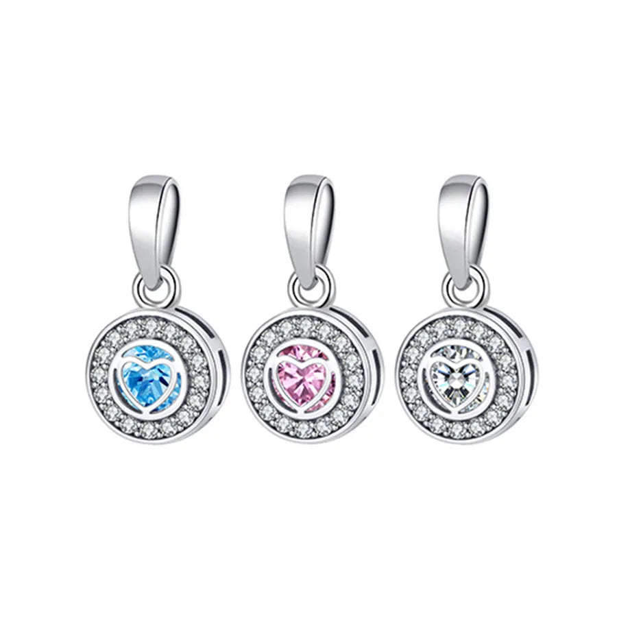 1 Piece 9*18mm 925 Sterling Silver Zircon Heart Shape Polished Pendant Jewelry Accessories