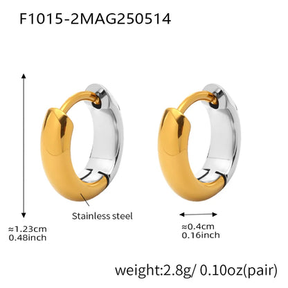 1 Pair IG Style Casual Vacation Geometric Polishing Plating 304 Stainless Steel 18K Gold Plated Earrings