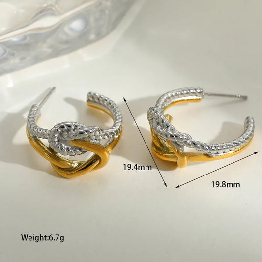1 Pair Romantic Simple Style Twist 304 Stainless Steel Ear Studs