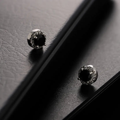 1 Pair Simple Style Geometric Inlay Titanium Steel Rhinestones Ear Cuffs