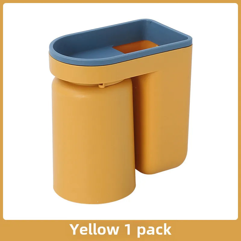 Wash cup wall-mounted toothbrush holder wholesale punch-free toothbrush cup suit wall-mounted household toothbrush holder storage rack