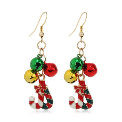 1 Pair Christmas Fashion Christmas Tree Bell Snowman Alloy Drop Earrings