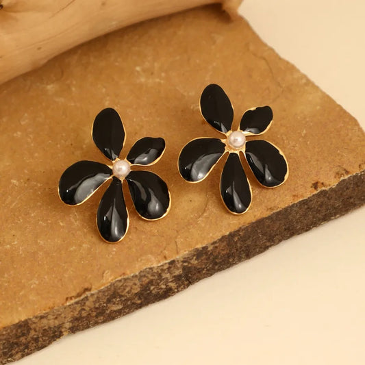 1 Pair IG Style Elegant Cute Round Flower Bow Knot 304 Stainless Steel Ear Studs