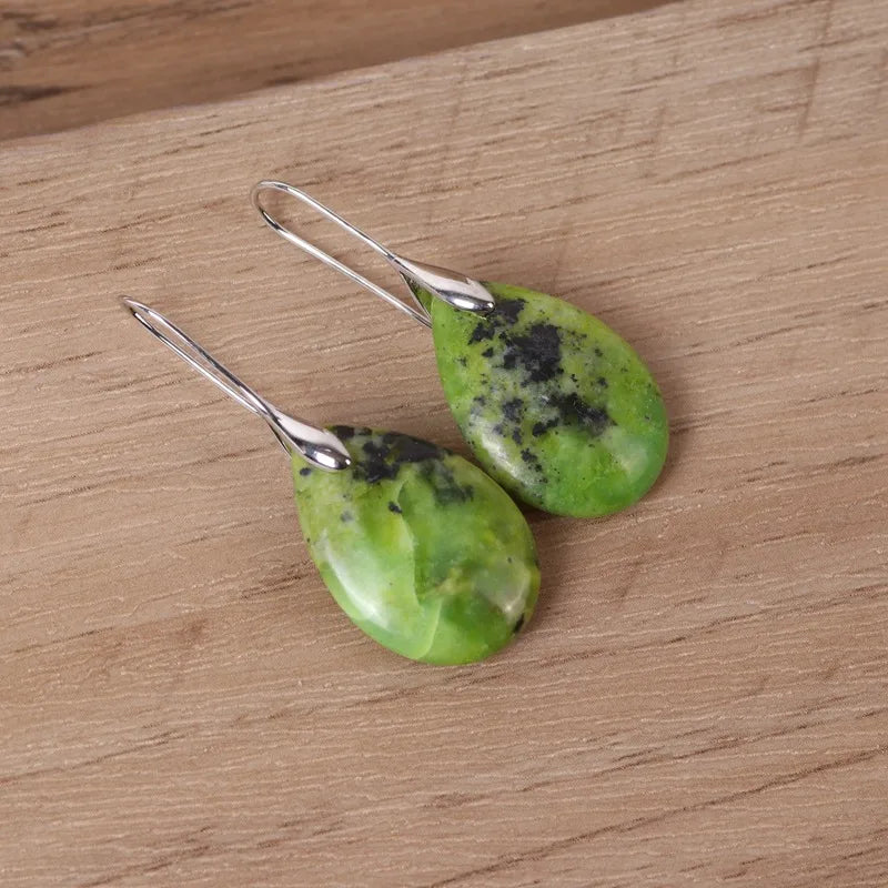 1 Pair Simple Style Geometric Water Drop natural stone Earrings