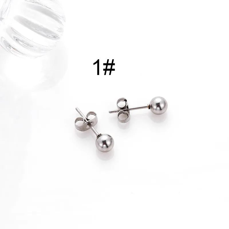 1 Pair Hip-Hop Geometric Cross Feather Plating 316 Stainless Steel  Earrings