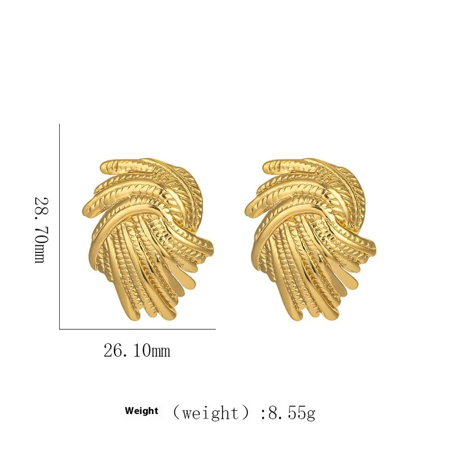 1 Pair Elegant Modern Style Geometric Plating Titanium Steel Ear Studs