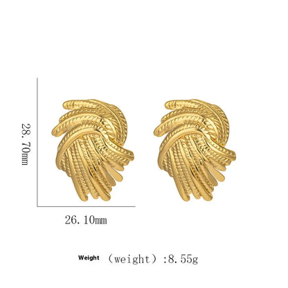 1 Pair Elegant Modern Style Geometric Plating Titanium Steel Ear Studs