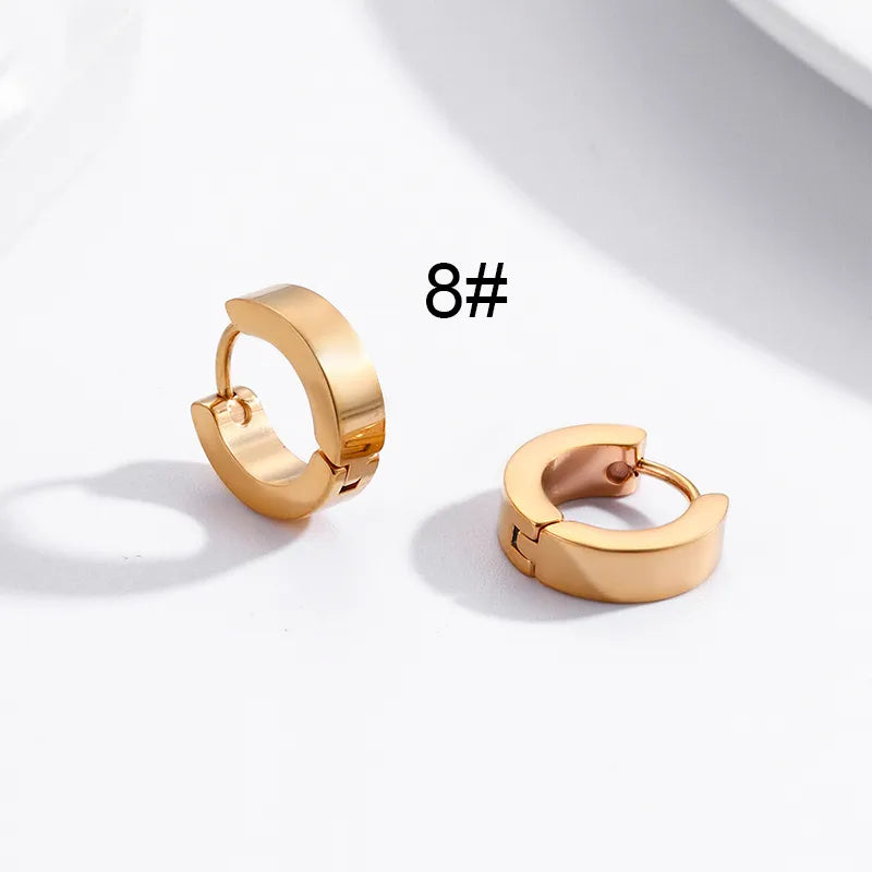 1 Pair Hip-Hop Geometric Cross Feather Plating 316 Stainless Steel  Earrings