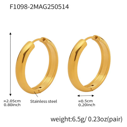 1 Pair IG Style Casual Vacation Geometric Polishing Plating 304 Stainless Steel 18K Gold Plated Earrings