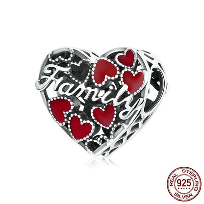 1 Piece 11 * 12mm 925 Sterling Silver Letter Heart Shape Polished Beads Jewelry Accessories