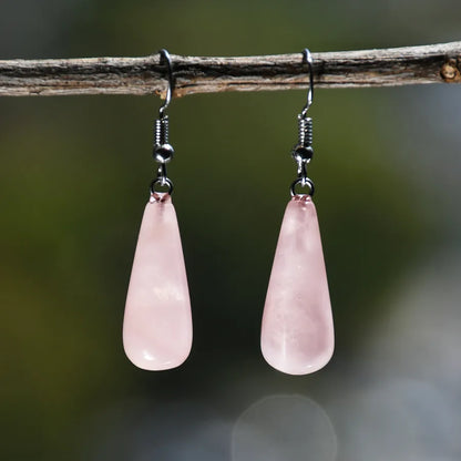 1 Pair Simple Style Water Droplets Alloy natural stone Drop Earrings