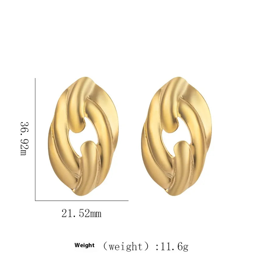 1 Pair Elegant Modern Style Geometric Plating Titanium Steel Ear Studs