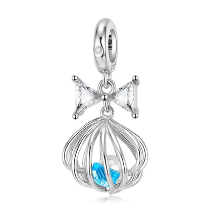 1 Piece 925 Sterling Silver Zircon Mermaid Shell Whale Jewelry Accessories