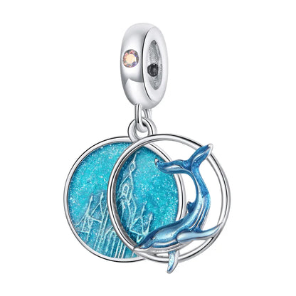 1 Piece 12 * 23mm Hole 4~4.9mm Copper Zircon Dolphin Pendant Jewelry Accessories