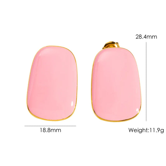 1 Pair Sweet Simple Style Trapezoid 304 Stainless Steel Ear Studs