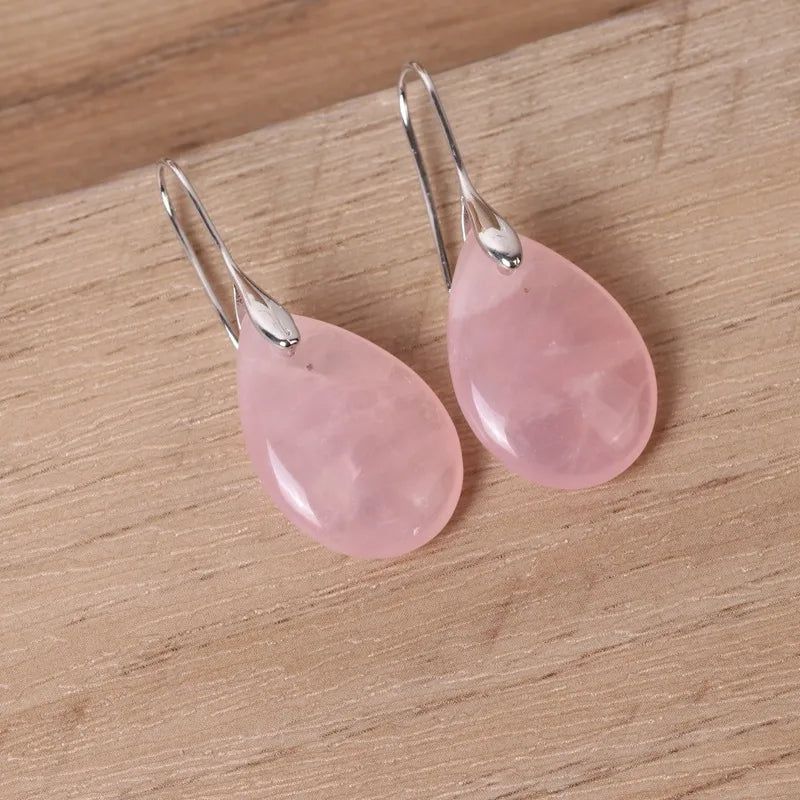 1 Pair Simple Style Geometric Water Drop natural stone Earrings