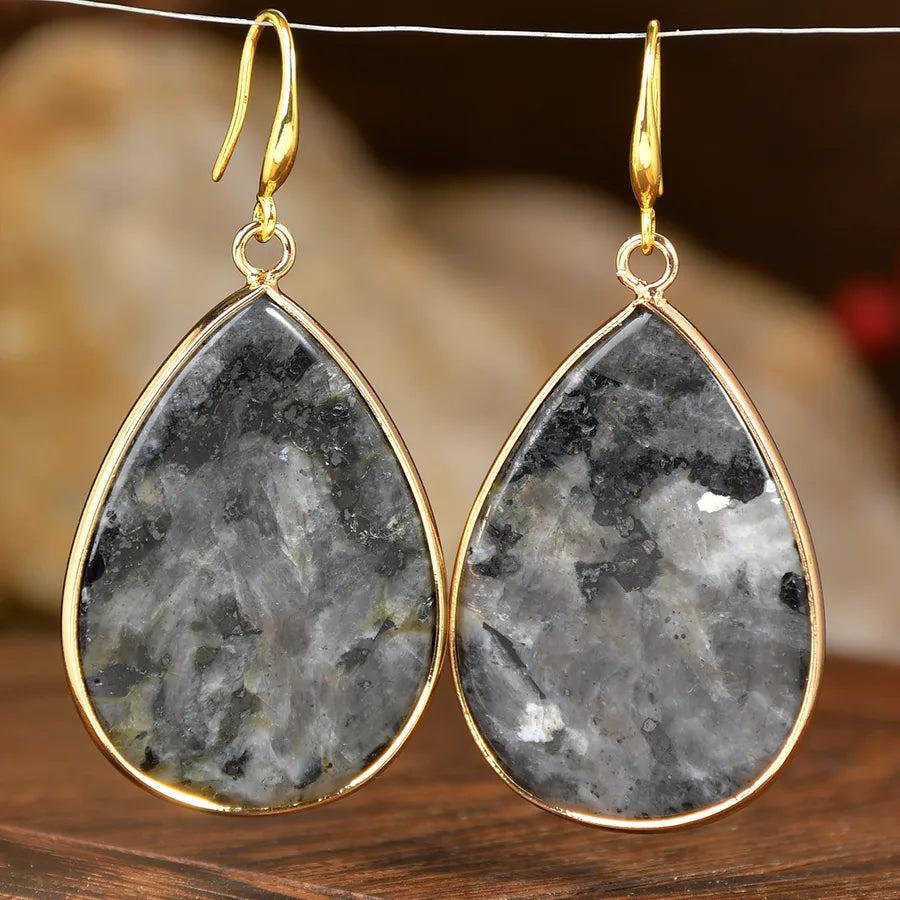 1 Pair Elegant Luxurious Water Droplets natural stone Drop Earrings