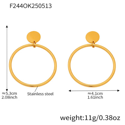1 Pair Casual Exaggerated Vacation Geometric Polishing Plating 304 Stainless Steel 18K Gold Plated Earrings