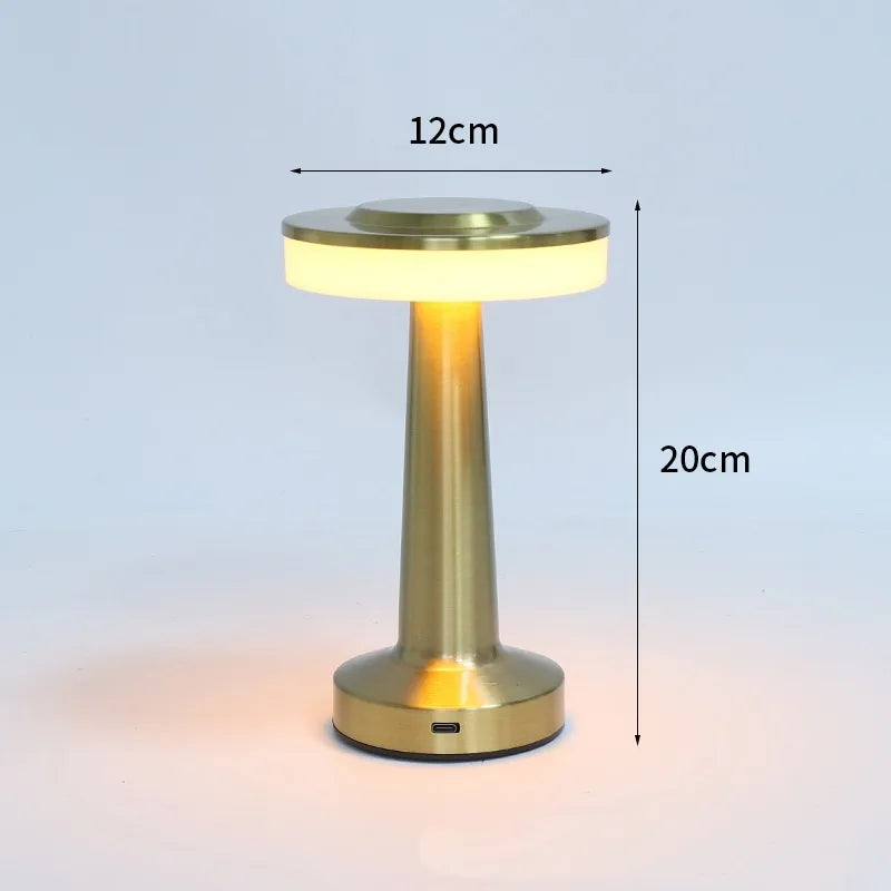 Modern Nordic Creative Bedside Bar Bedroom USB Charging Touch Iron Art Dumbbell Table Lamp Night Light Atmosphere Decorative Lamp