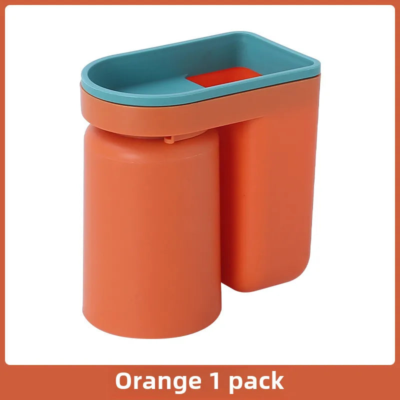 Wash cup wall-mounted toothbrush holder wholesale punch-free toothbrush cup suit wall-mounted household toothbrush holder storage rack