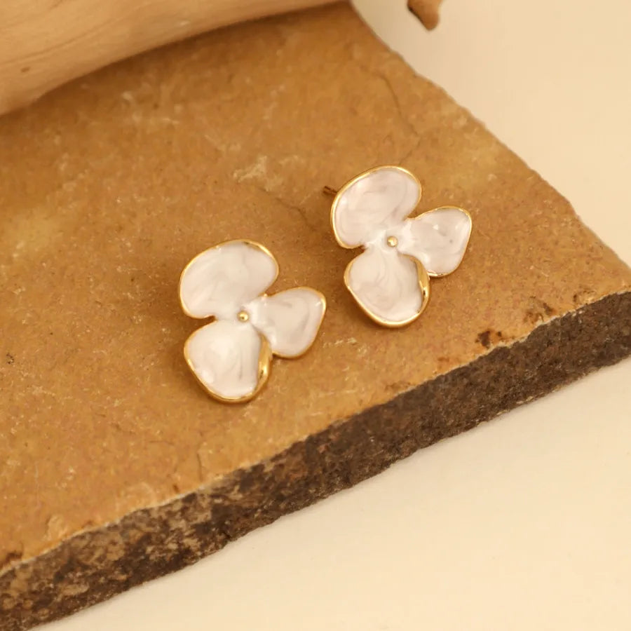 1 Pair IG Style Elegant Cute Round Flower Bow Knot 304 Stainless Steel Ear Studs