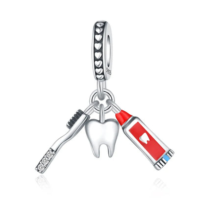 1 Piece 10*19mm 925 Sterling Silver Zircon Heart Shape Pendant Beads Jewelry Accessories