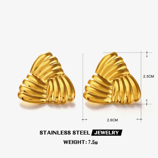 1 Pair Elegant Glam Hip-Hop Triangle 304 Stainless Steel 18K Gold Plated Ear Studs