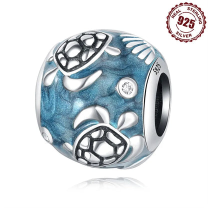 1 Piece 925 Sterling Silver Pearl Zircon Tortoise Polished Pendant Beads Spacer Bars Jewelry Accessories