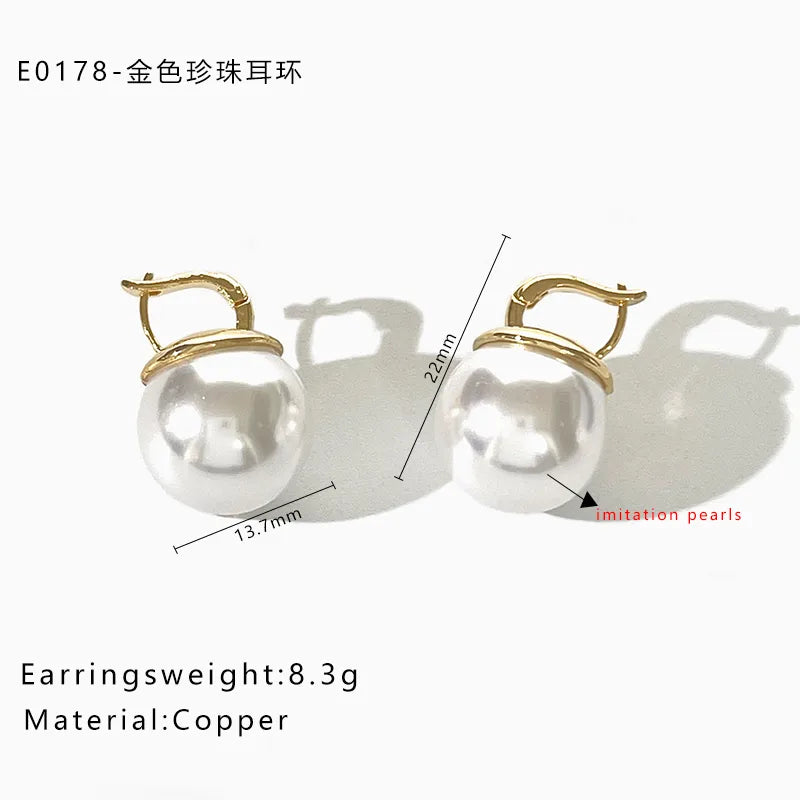 1 Pair IG Style Baroque Style Geometric Irregular 316L Stainless Steel  Copper Imitation Pearl Freshwater Pearl 14K Gold Plated 18K Gold Plated Drop Earrings Ear Studs