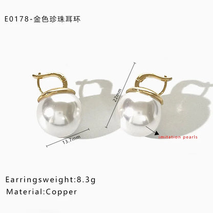 1 Pair IG Style Baroque Style Geometric Irregular 316L Stainless Steel  Copper Imitation Pearl Freshwater Pearl 14K Gold Plated 18K Gold Plated Drop Earrings Ear Studs