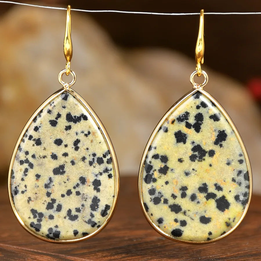 1 Pair Elegant Luxurious Water Droplets natural stone Drop Earrings