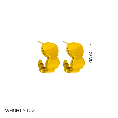 1 Pair Glam Classical Luxurious C Shape 304 Stainless Steel Ear Studs
