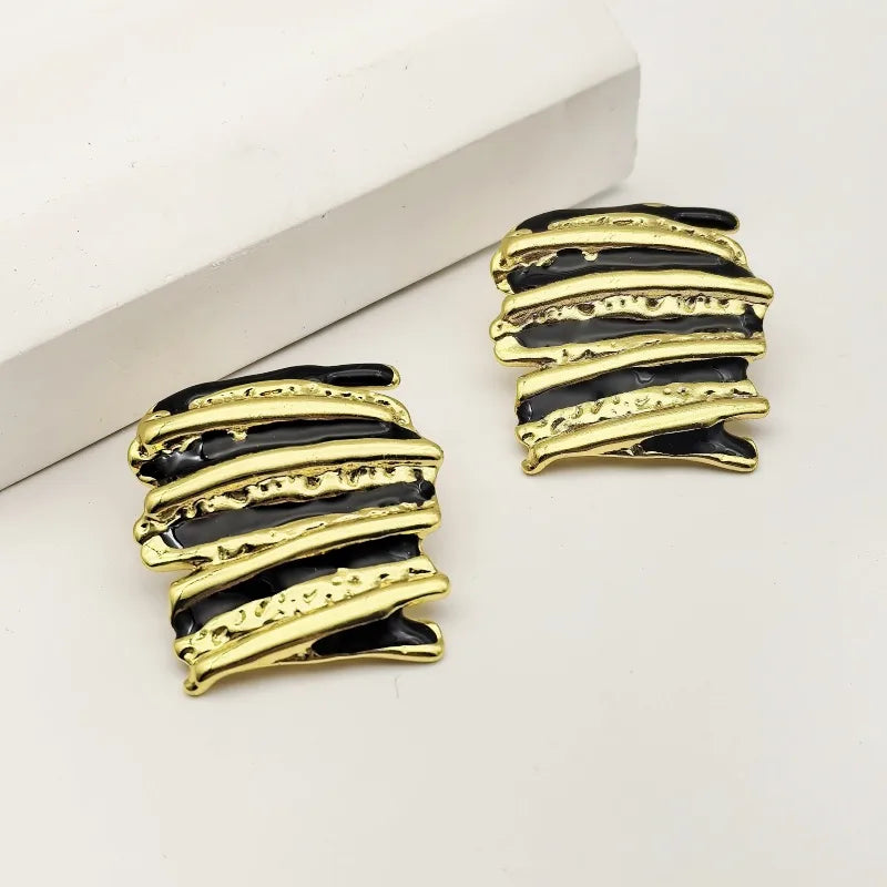 1 Pair Elegant Classical Retro Irregular 304 Stainless Steel Ear Studs