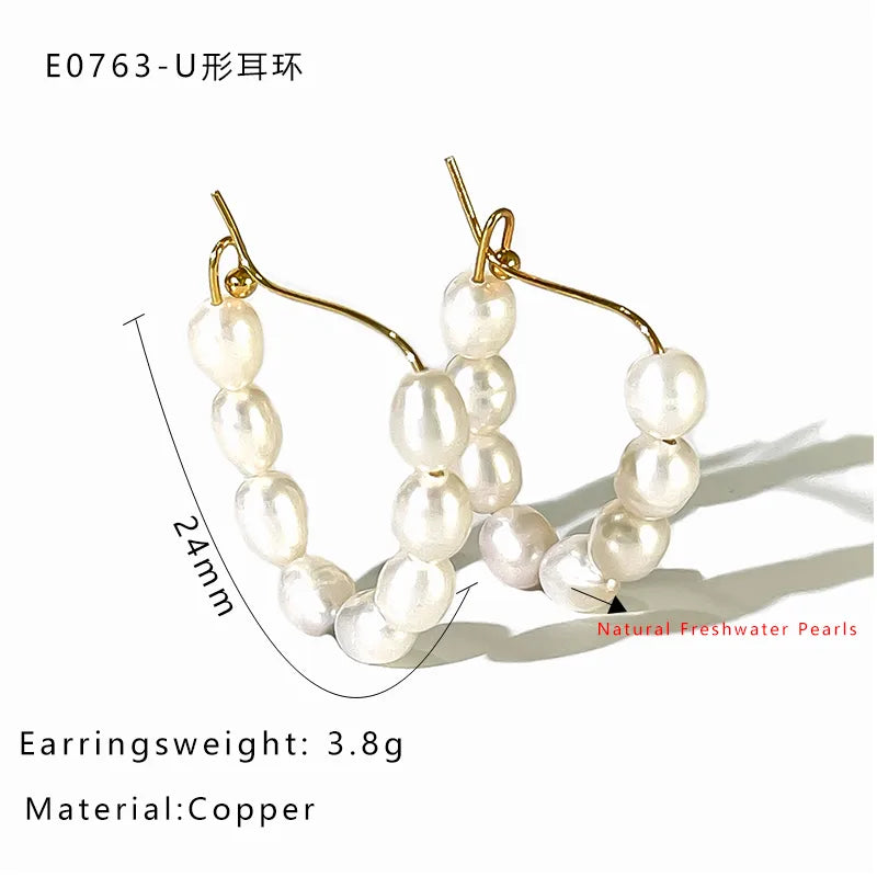 1 Pair IG Style Baroque Style Geometric Irregular 316L Stainless Steel  Copper Imitation Pearl Freshwater Pearl 14K Gold Plated 18K Gold Plated Drop Earrings Ear Studs