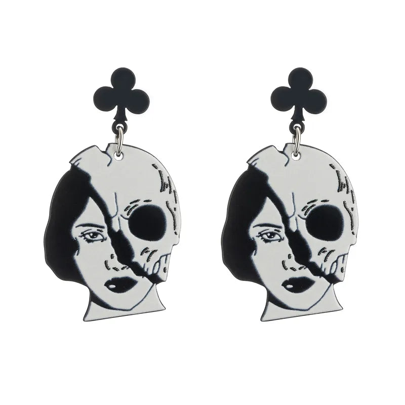 1 pair fashion halloween pattern arylic earrings