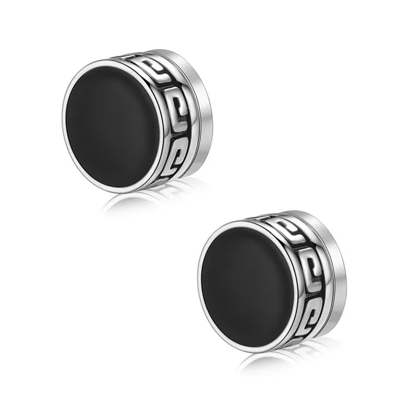 1 Pair Simple Style Geometric Inlay Titanium Steel Rhinestones Ear Cuffs