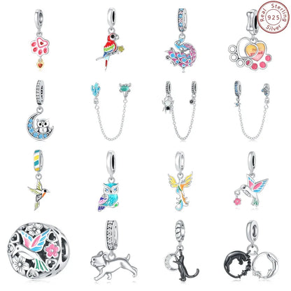 1 Piece 0.93*2.3cm 1*2.1cm 925 Sterling Silver Animal Pendant Jewelry Accessories