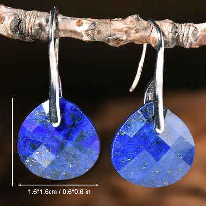 1 Pair Retro Handmade Geometric Alloy natural stone Drop Earrings