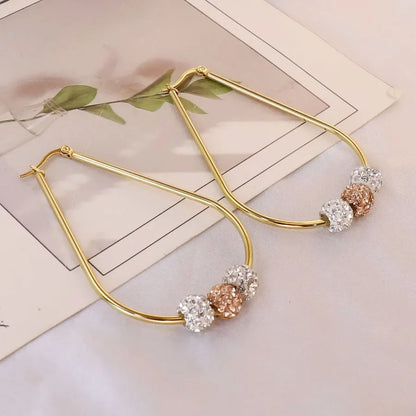 1 Pair Elegant Lady Simple Style Water Droplets 304 Stainless Steel 18K Gold Plated Earrings