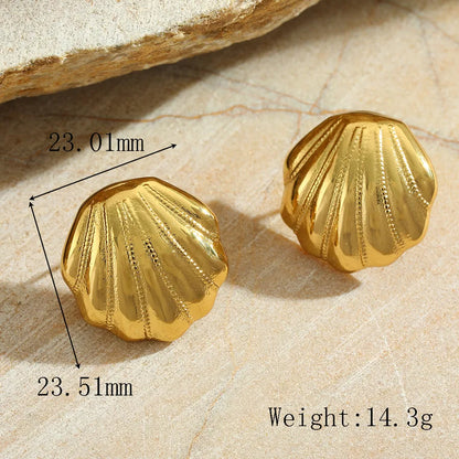 1 Pair Cute Marine Style Simple Style Irregular Geometric Starfish Plating Inlay 304 Stainless Steel Imitation Pearl 18K Gold Plated Ear Studs