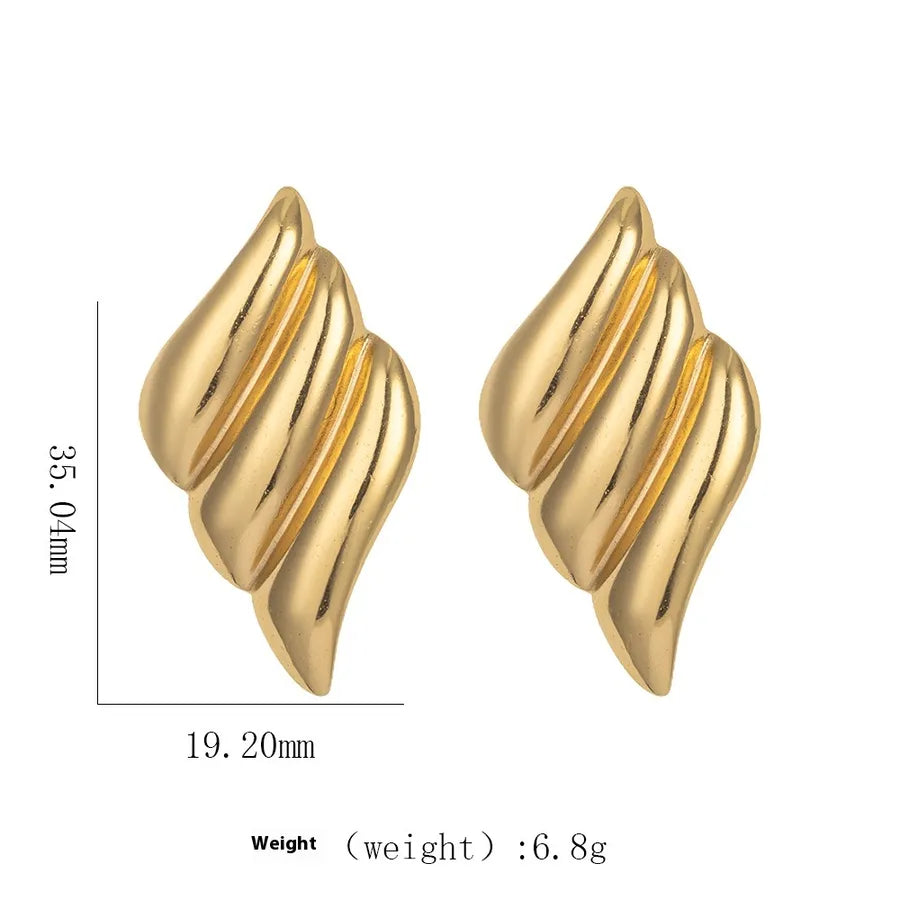 1 Pair Elegant Modern Style Geometric Plating Titanium Steel Ear Studs