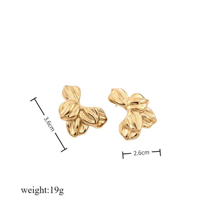 1 Pair Glam Cute Vintage Style Flower Polishing 304 Stainless Steel 18K Gold Plated Butterfly Backs Ear Studs