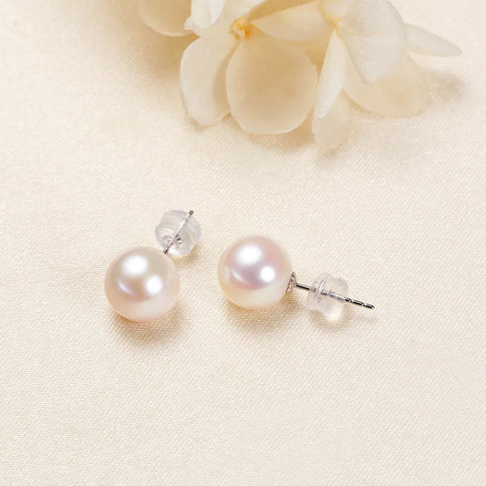 1 Pair Freshwater Pearl Freshwater pearl earrings Geometric Ear Studs