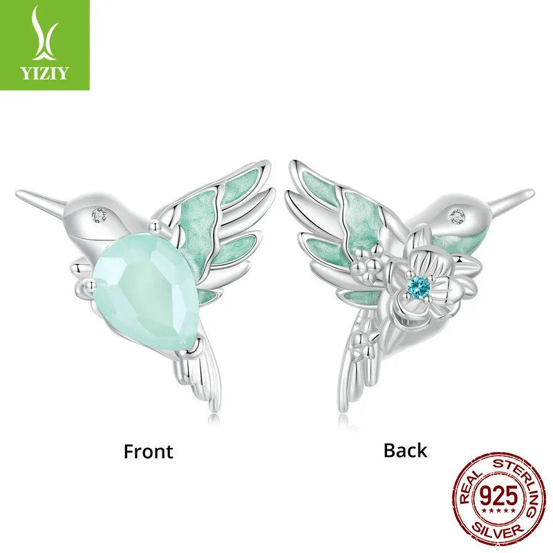 1 Piece 925 Sterling Silver White Gold Plated Butterfly Bird DIY Jewelry Accessories Pendant Beads
