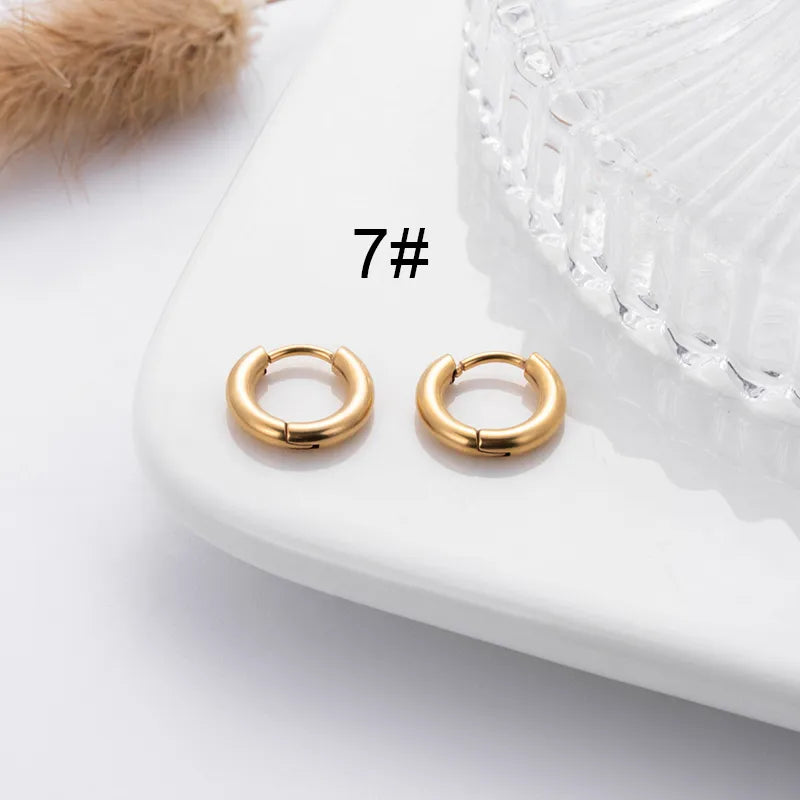 1 Pair Hip-Hop Geometric Cross Feather Plating 316 Stainless Steel  Earrings