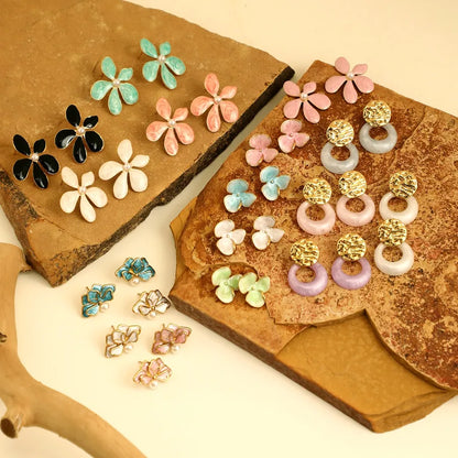 1 Pair IG Style Elegant Cute Round Flower Bow Knot 304 Stainless Steel Ear Studs