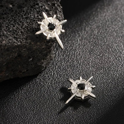 1 Pair Simple Style Geometric Inlay Titanium Steel Rhinestones Ear Cuffs