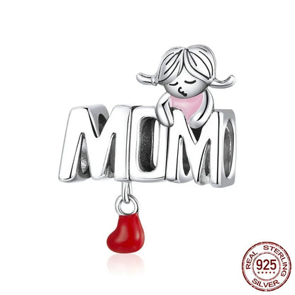 1 Piece 925 Sterling Silver Zircon Letter Heart Shape Butterfly Polished Pendant Beads Jewelry Accessories