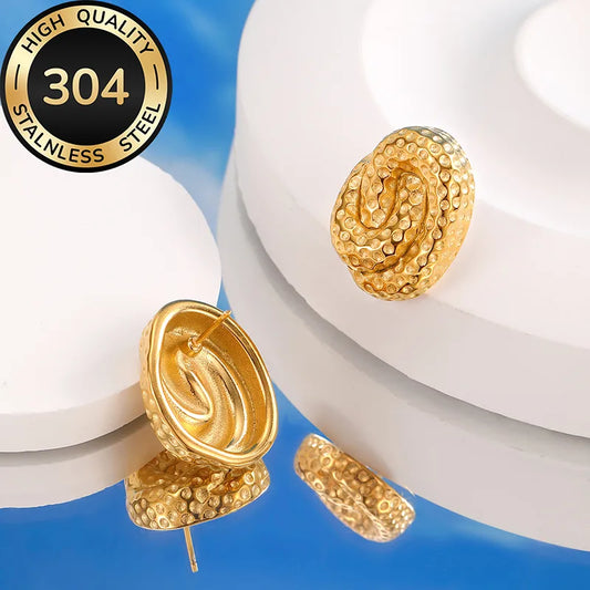 1 Pair Casual Modern Style Oval 304 Stainless Steel Ear Studs